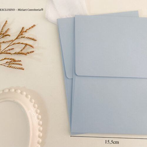 Envelope Azul Santorini 180g | Aba Reta Vertical