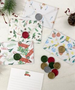 KIT 4UNI CARTÃO DE NATAL C/LACRE DE CERA